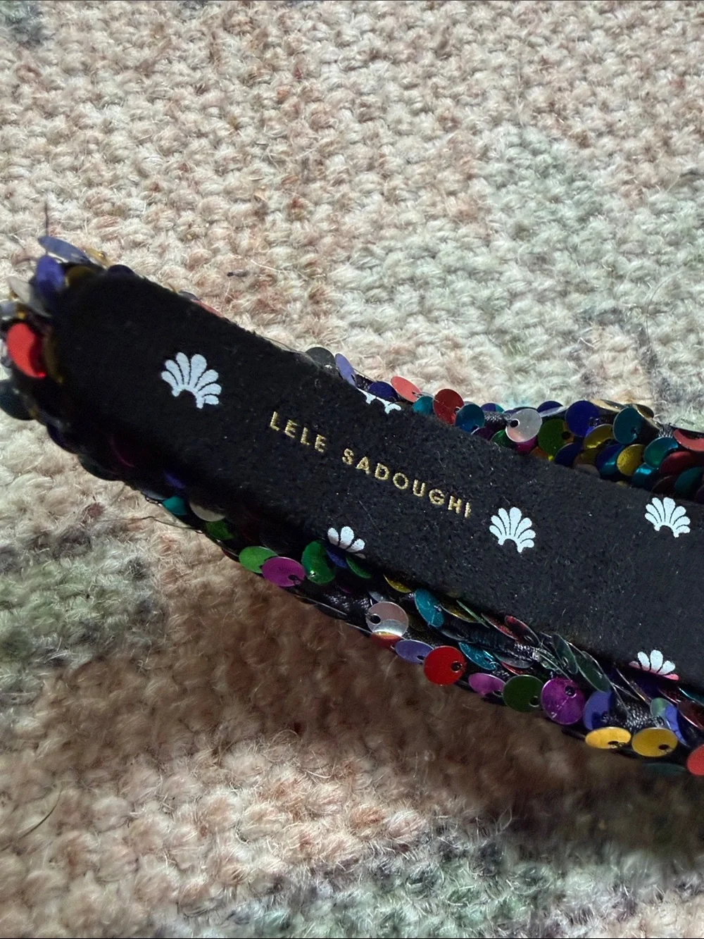 Lele Sadoughi Rainbow Sequin Holly Headband | Like New Condition